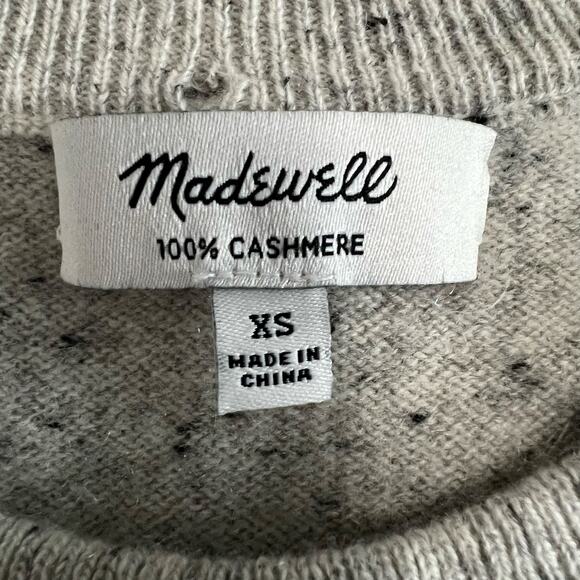 Madewell Long Sleeve Cashmere Gray Black Dots Sweater Size‎ X Small - Picture 6 of 6